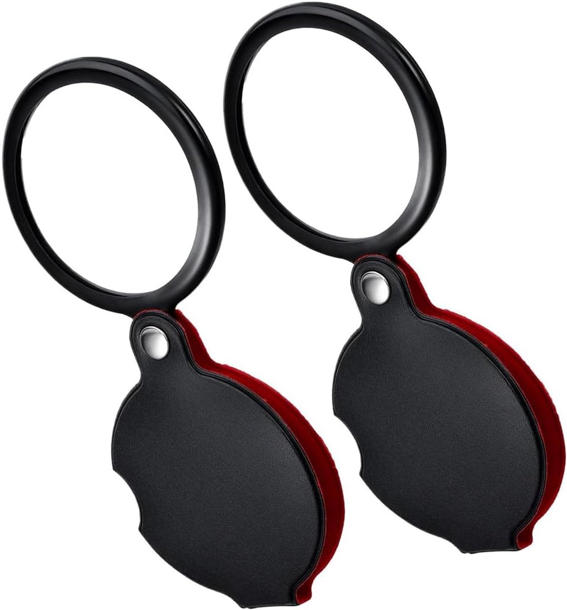 Pocket Vergrootglas, 2 stuks 5x mini draagbare handheld opvouwbare oogloep vergrootglas lens met roterende - ShopVlot