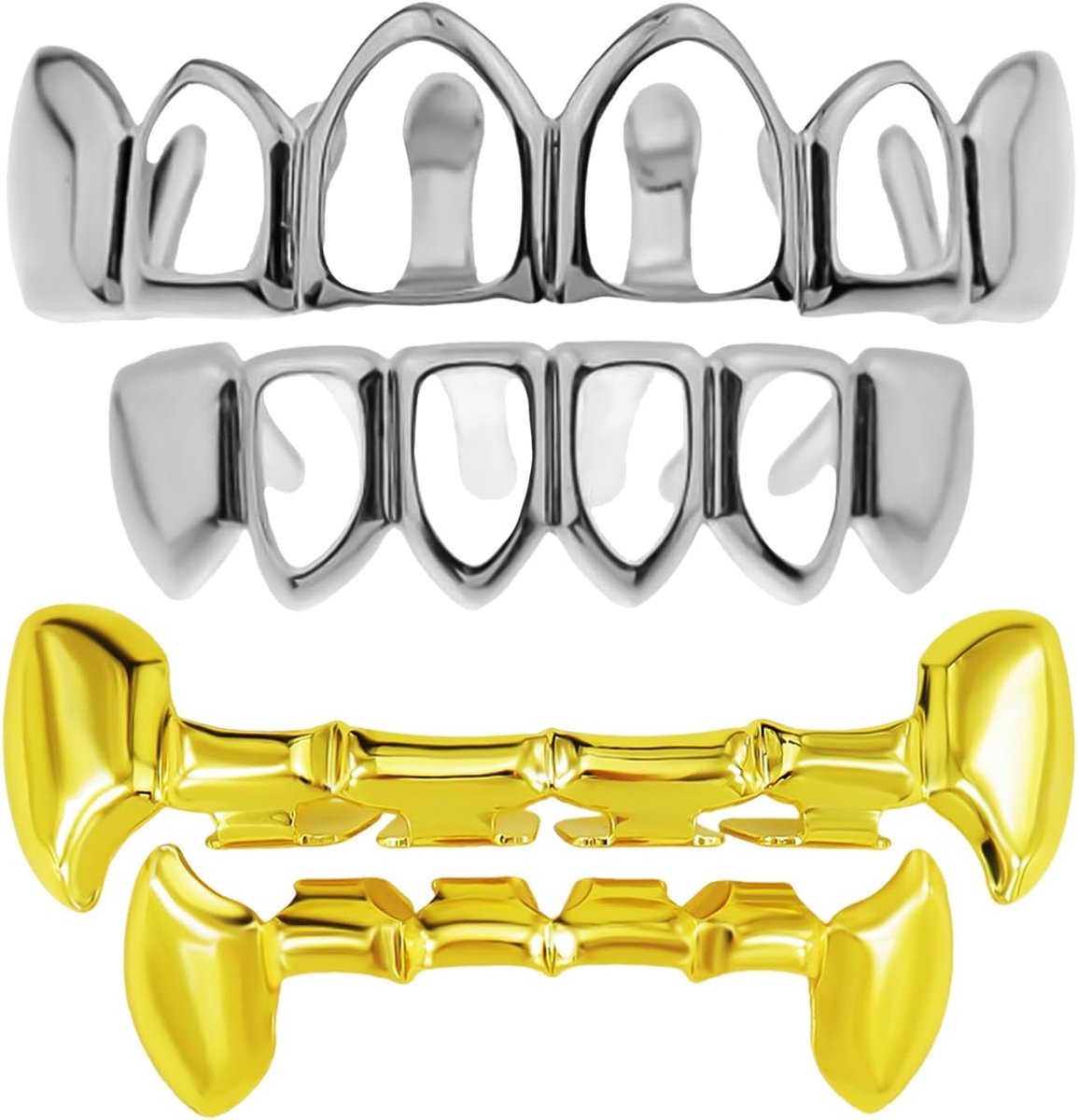 2 Sets Metal Teeth, Fashionable And Personalized Accessories, Hip Hop Teeth Chefs, Suitable For Music Festivals And - ShopVlot
