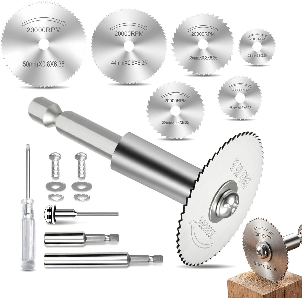 Doorslijpschijven voor metaal, 10 stuks doorslijpschijven set voor Dremel-accessoires, complete set met 6 - ShopVlot