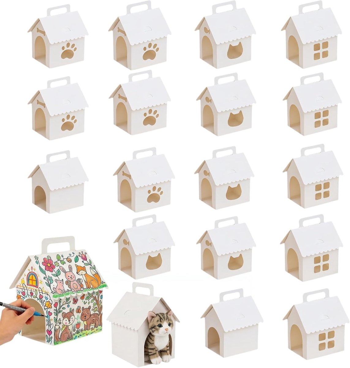 20 stuks hondenhoeden karton kinderverjaardag, geschenkdozen schattige lege geschenkdozen, Adopt A Puppy Party - ShopVlot
