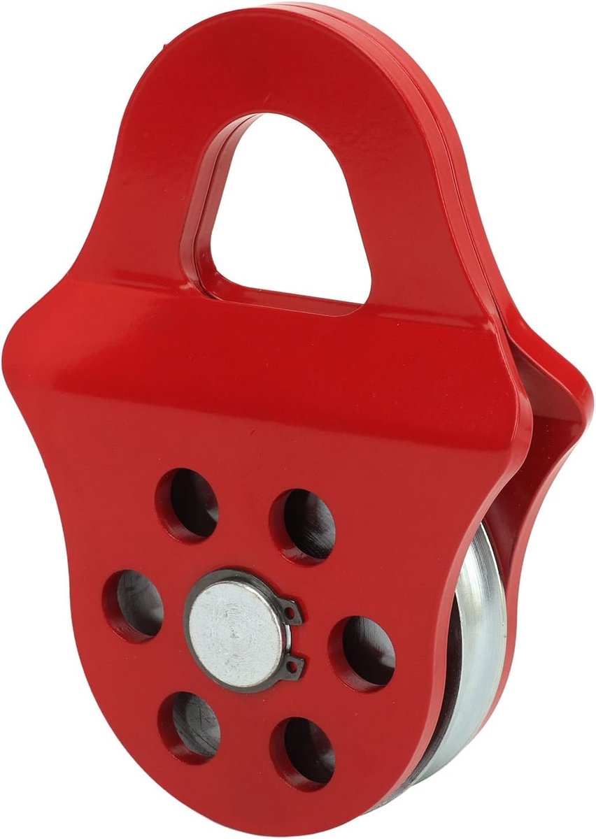 Snatch Block Drag Pulley 4T Load Capacity Heavy Winch Pulley Red for Tractor ATV UTV - ShopVlot