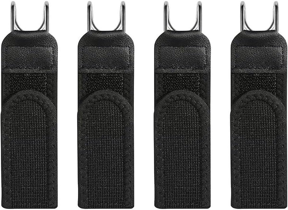 4 stuks riemen zonder gesp voor heren en dames, onzichtbare taillebanden, elastische tactische riem met metalen haken - ShopVlot