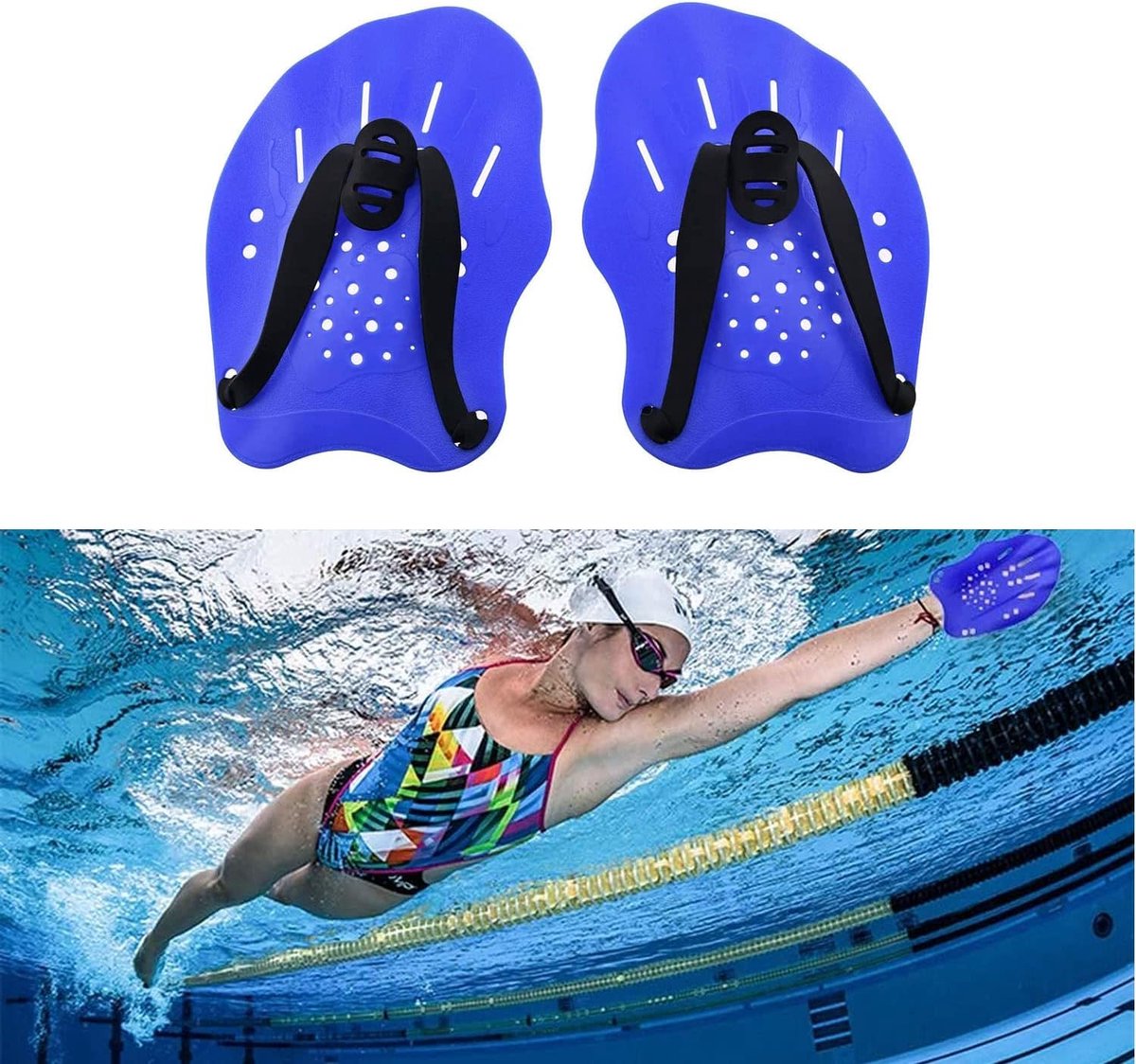 Swimming Paddle, Swimming Training Device for Adults, Ideal Paddle for Swimmers, Strength Training, Silicone Swimming - ShopVlot