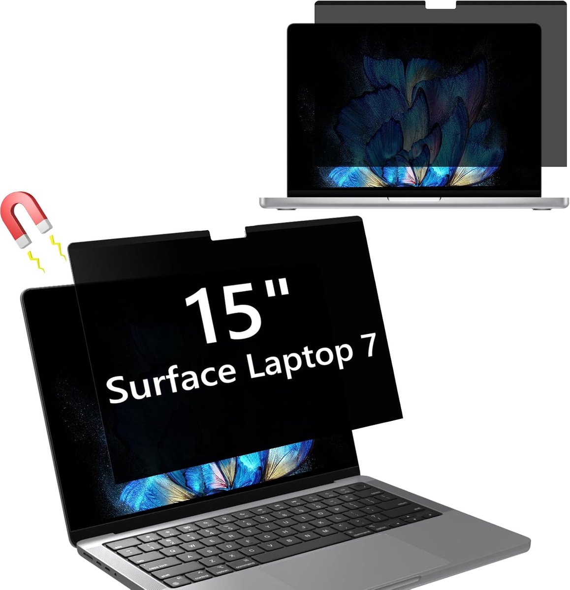 Magnetic Privacy Filter for 15 Inch Surface Laptop 7, Anti-Fingerprint, PET Screen Protector, Detachable Anti-Blue - ShopVlot