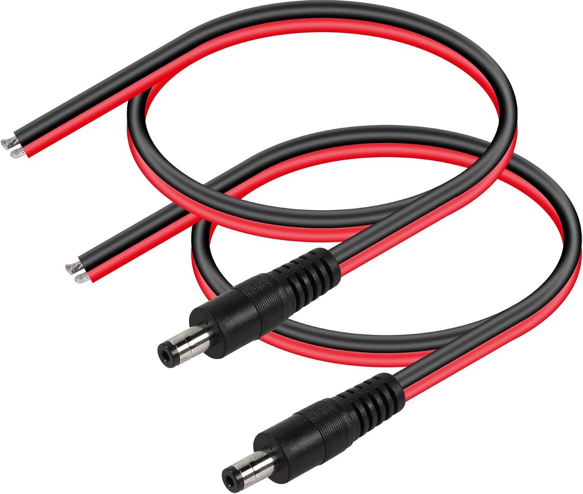 CERRXIAN DC5521 Power Pigtails Cable, 1 FT 14AWG 5.5mm x 2.1mm DC Male Bare Wire Open End Power Wire, DC Supply Repair - ShopVlot