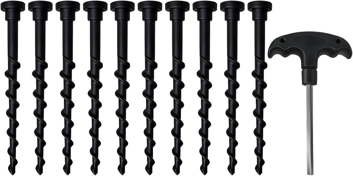 Bevestigingsschroeven voor robotmaaier laadstation, duurzame PE-grondpluggen, lengte 14 cm, met T-sleutel 6 mm, voor - ShopVlot