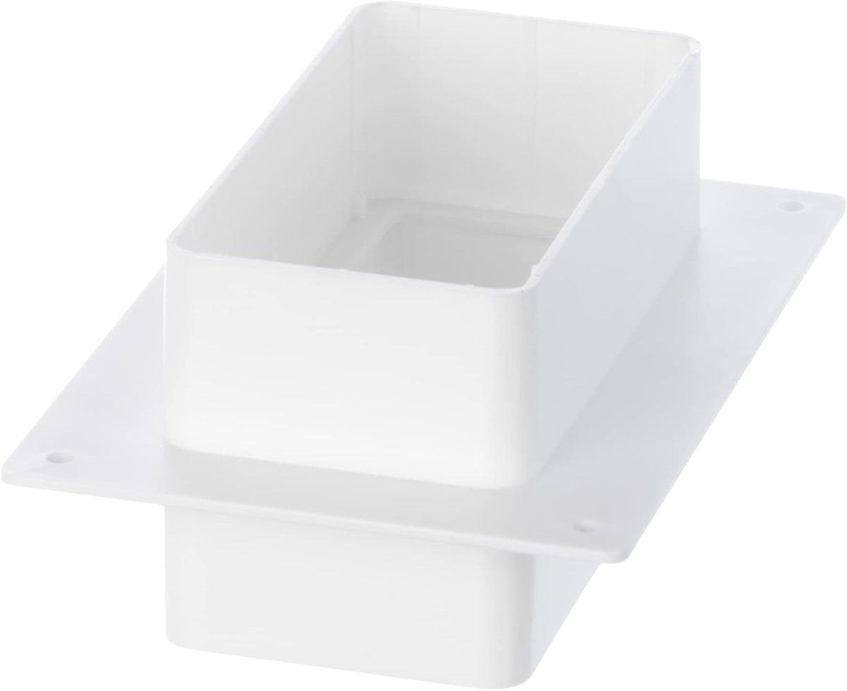 110 x 55mm connector for flat duct ventilation systems - plastic wall flange - ShopVlot