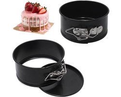 Mini Cake Mould, 2 Pieces, Folding 11 cm, Cheese Cake Mold with Removable Base and Non-Stick Coating, Round Cake - ShopVlot