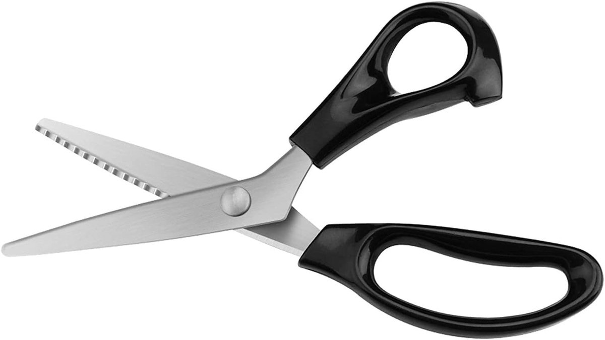 Zigzag Scissors, 23.5 cm, Professional Tailor Scissors, Cartel Scissors, Stainless Steel, Handle, Black, Scissors - ShopVlot