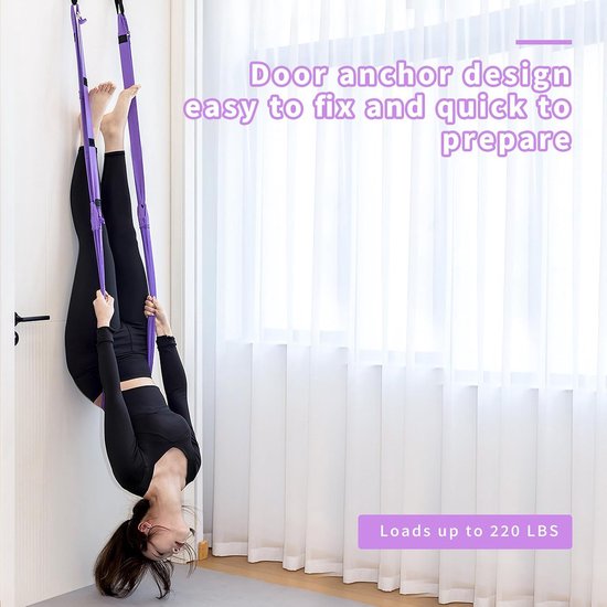 Aerial Yoga Hammock Yoga Training Swing Set Yoga Sling Inversion Tool Aerial Flying Dance Swing Handstand Split Leg - ShopVlot — afbeelding 2