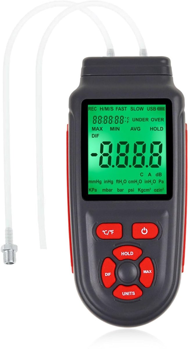 Pressure Gauge Professional Pressure Gauge Gas Pressure Tester ±3Psi Measuring Range Pressure Gauge Display HVAC 12 - ShopVlot