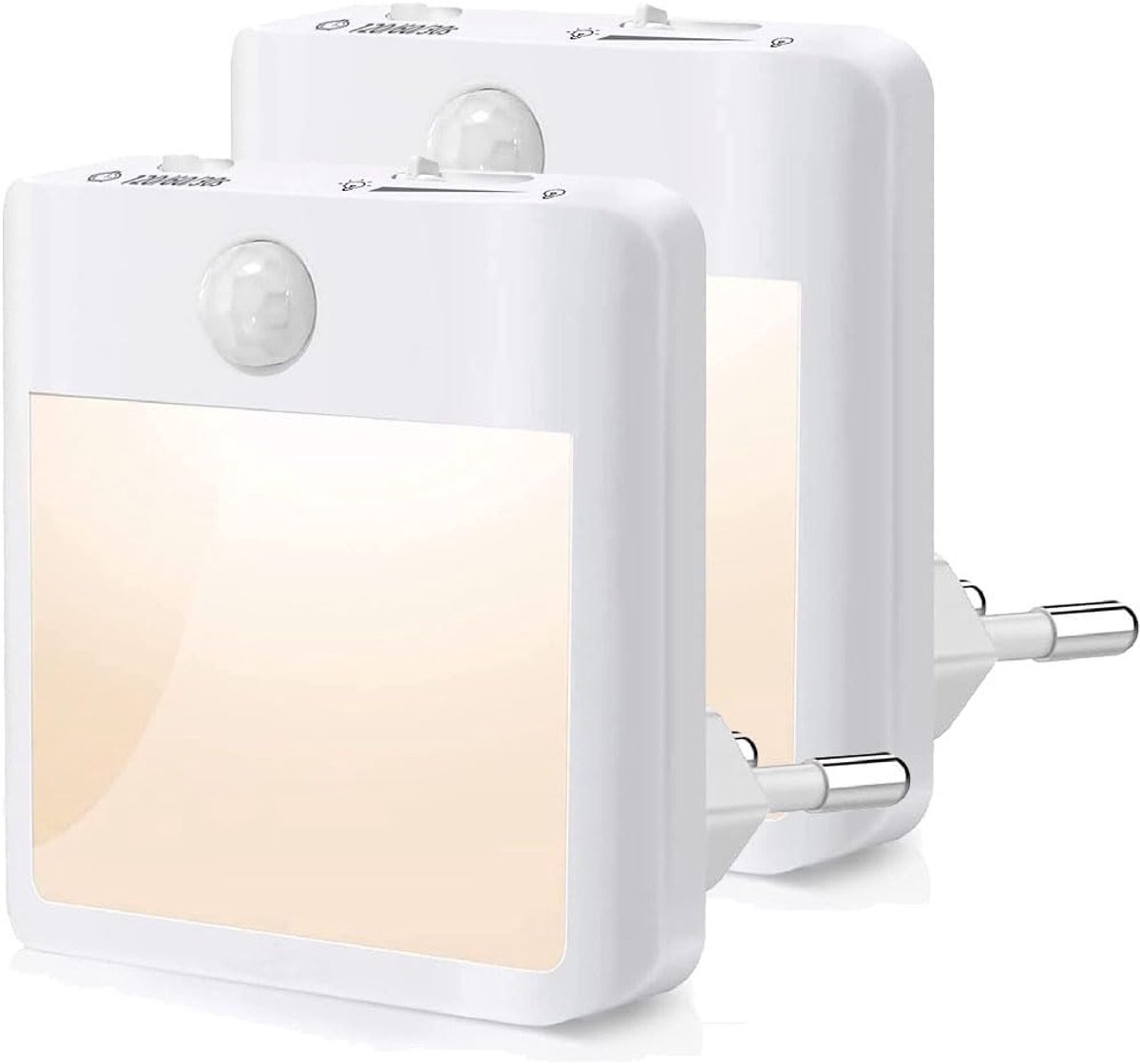 1 x Night Light with Motion Sensor, Dimmable (Auto-Off), Warm White, Plastic, 360 Degrees, Pack of 1 - ShopVlot