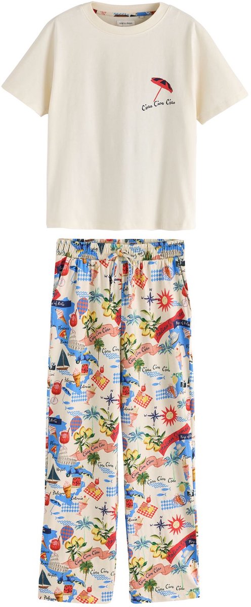 Next - Dames - Pyjama met korte mouwen - Crème