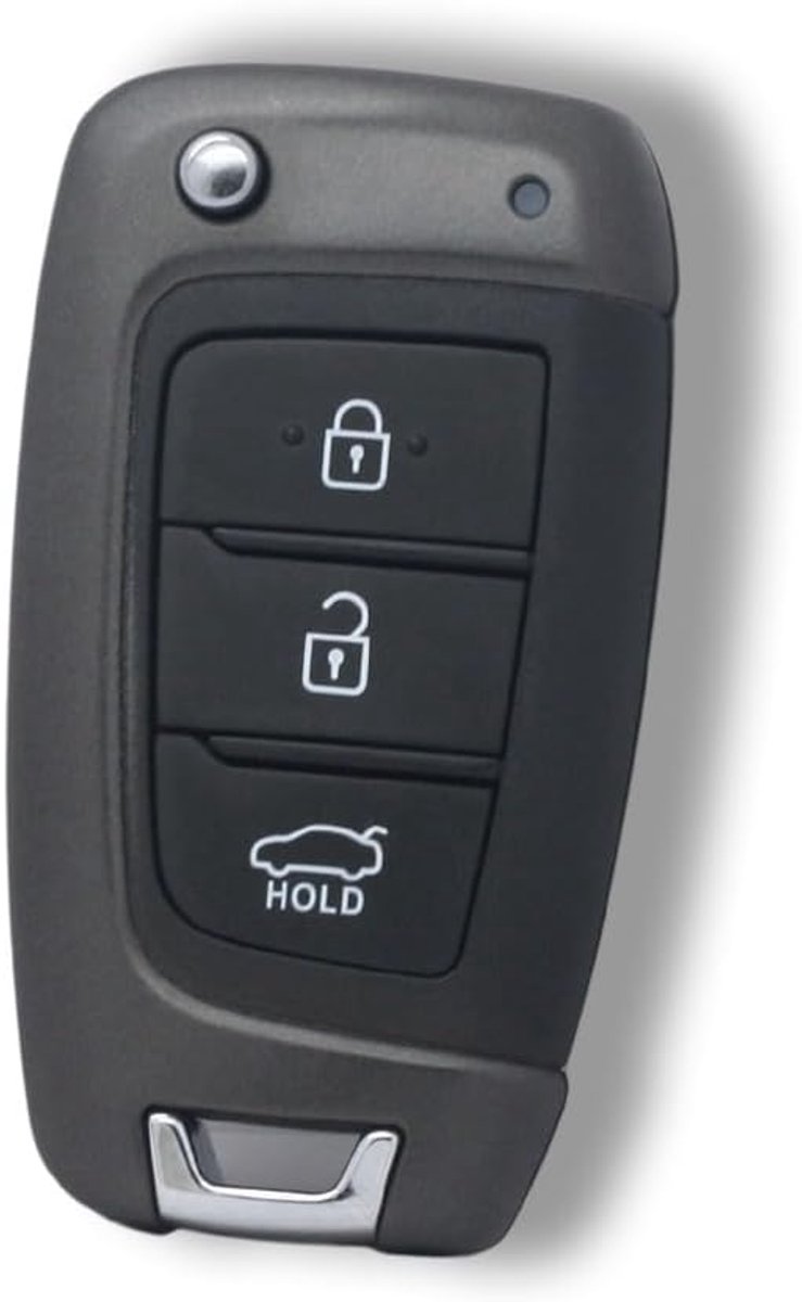 Replacement Key Shell Compatible with Hyundai Accent Elantra Kona Veloster 3 Buttons Keyless Entry Flip Remote Key - ShopVlot