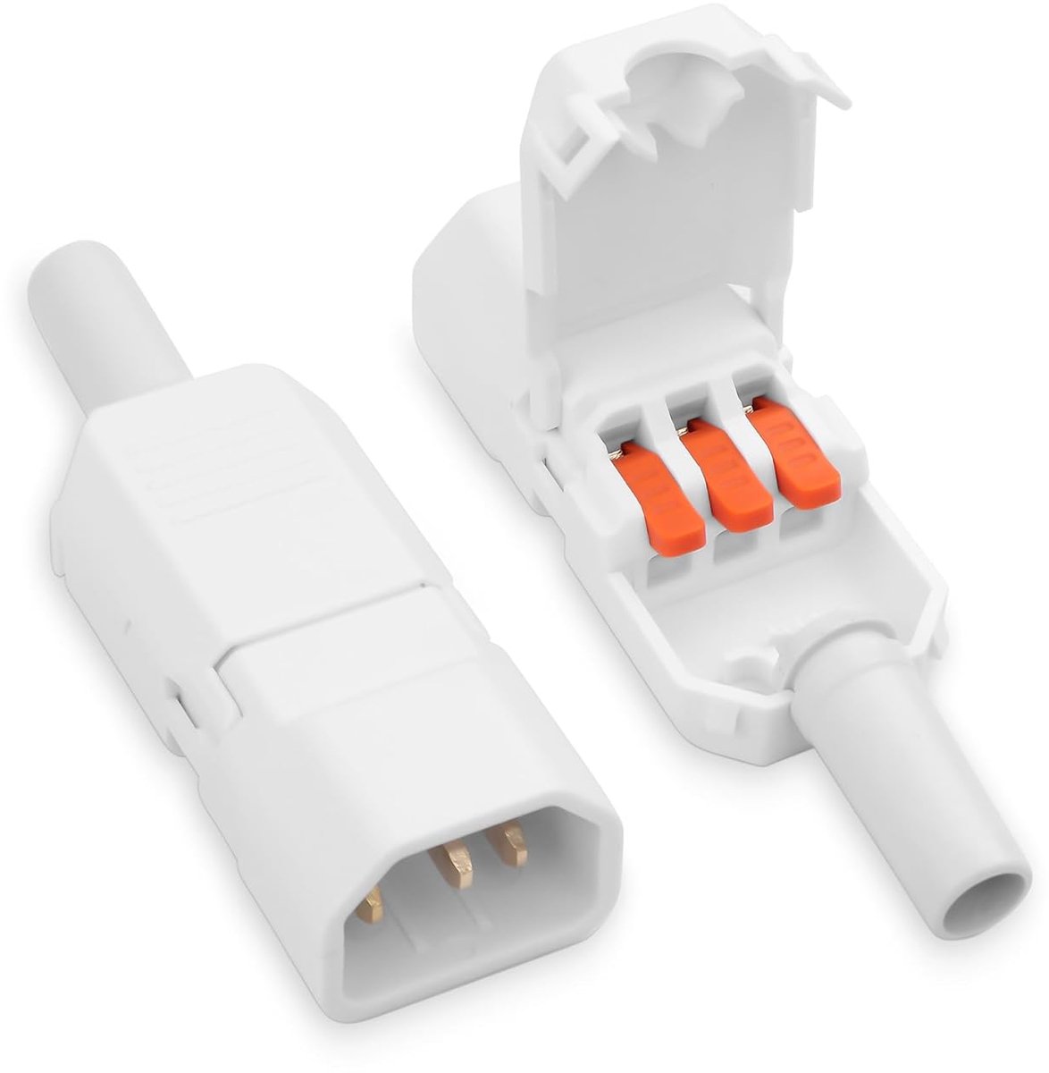 IEC 60320 C14-stekker voor snelle installatie zonder gereedschap, 10A 250V AC C14-connector, afneembare C14-stekker - ShopVlot