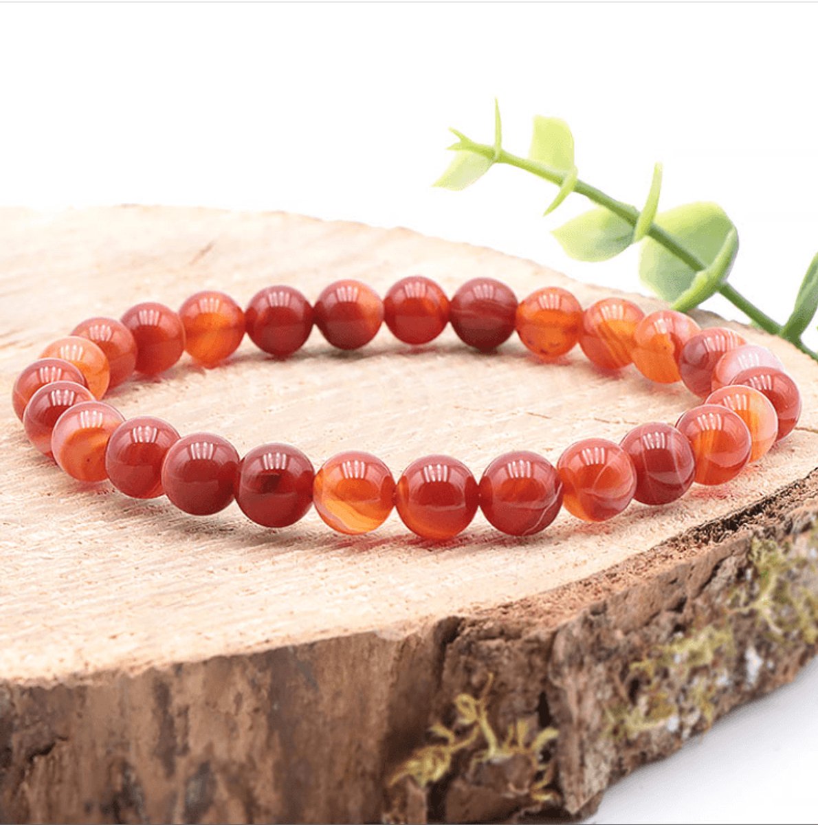 Edelsteen Armband Gestreepte Agaat 8 mm