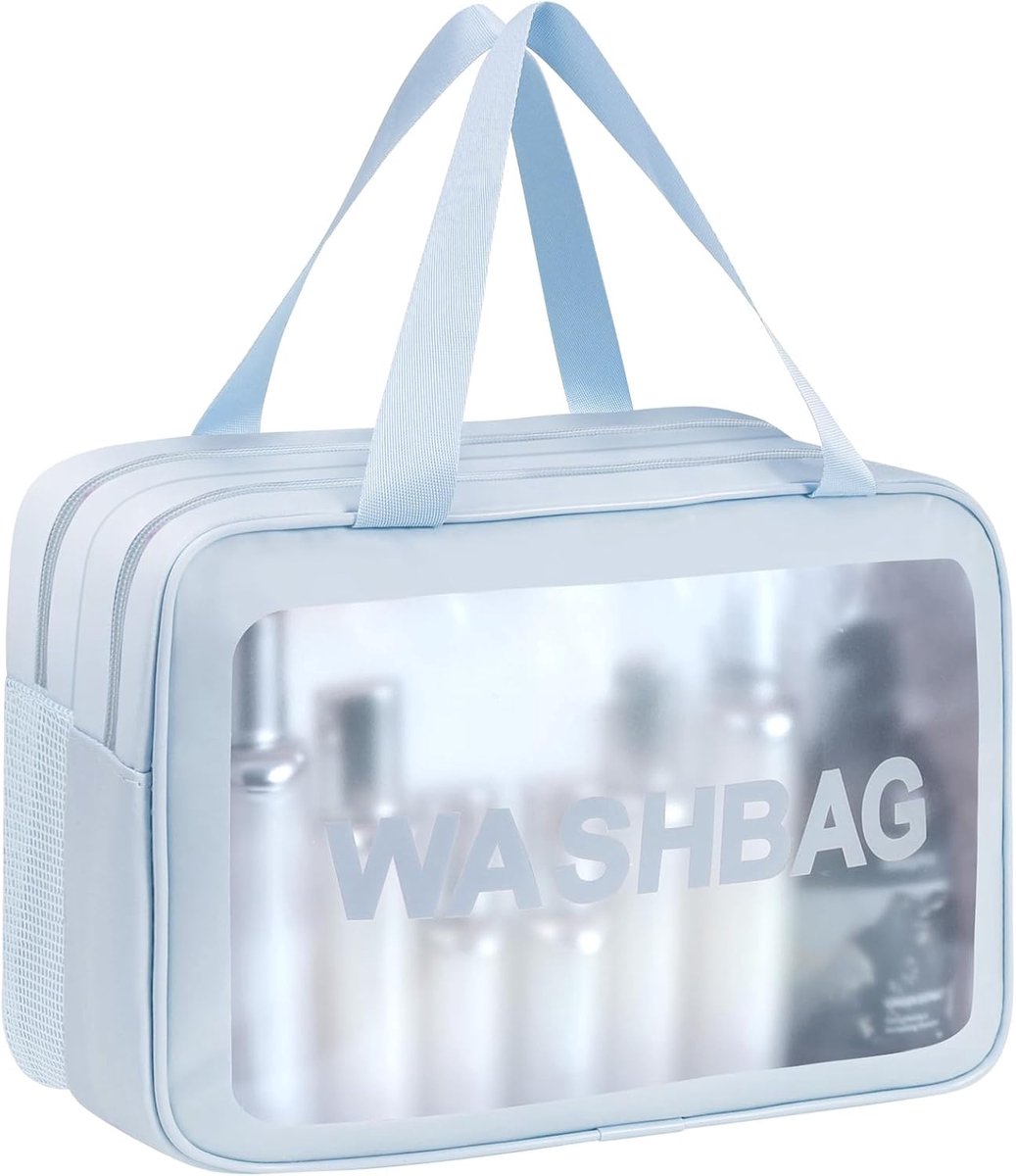 Toilettas met grote capaciteit - Transparant PU - Waterdicht - Ideaal voor reizen - ShopVlot