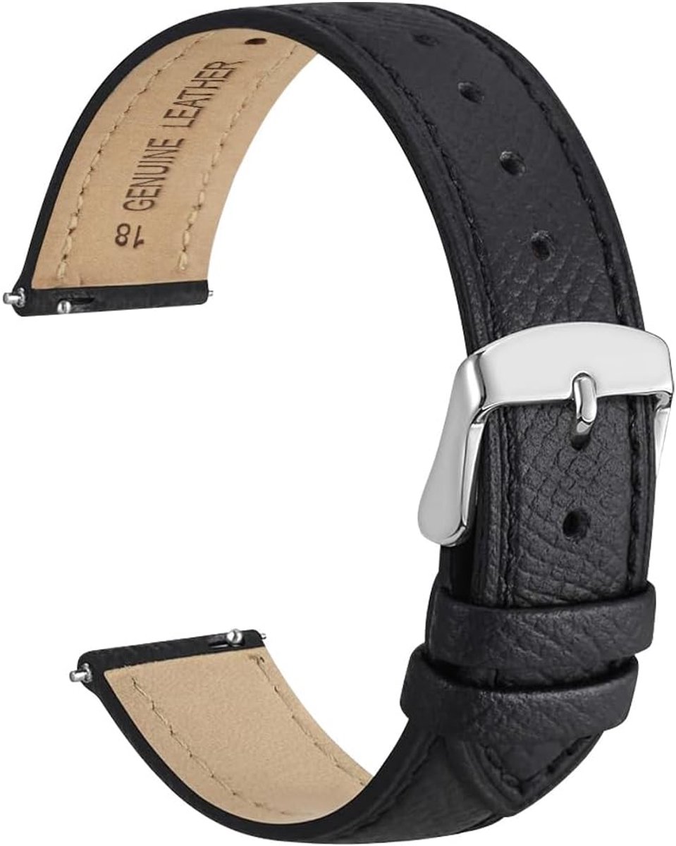 Horlogeband 18 mm - Leer - Snelle vervanging - Stijlvolle look voor elke gelegenheid - ShopVlot
