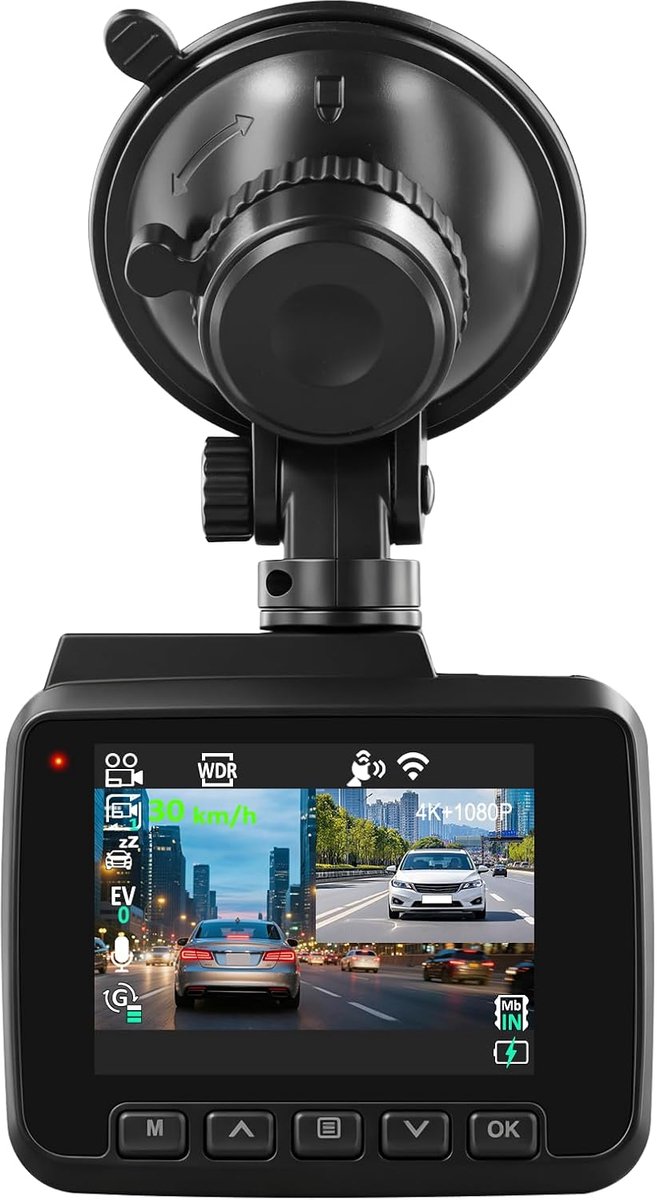 Dashcam 4K/2.5K Dual - 170° groothoek voorzijde - nachtzicht & G-sensor - optimale veiligheid - ShopVlot