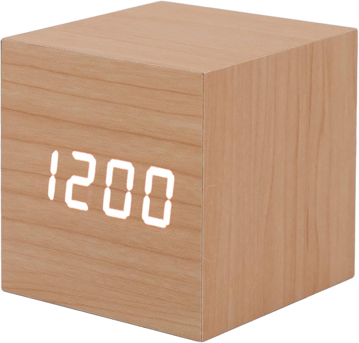 Digitale wekker - houten slimme wekker - 3 helderheden - temperatuur- en datumweergave - perfect voor slaapkamer - ShopVlot