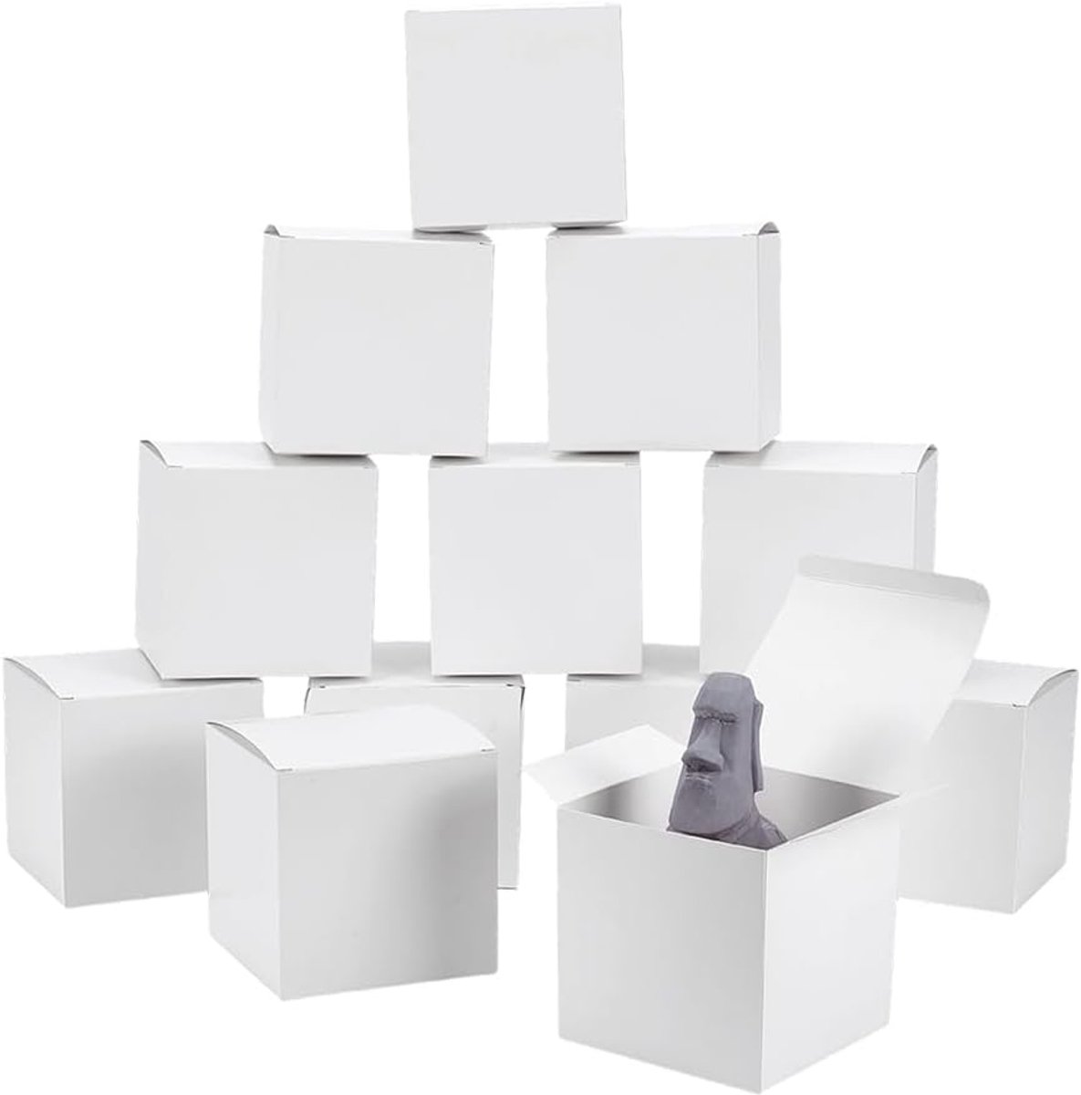 Geschenkdozen 20 stuks - Kraft Karton - 10x10 cm - Makkelijk te monteren voor cadeaus - ShopVlot