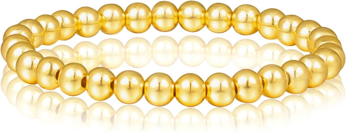 Vriendschapsarmbanden 4/6 mm - Gouden stalen ballen - Met schelpenhanger - Voor een bijzondere verbinding - ShopVlot