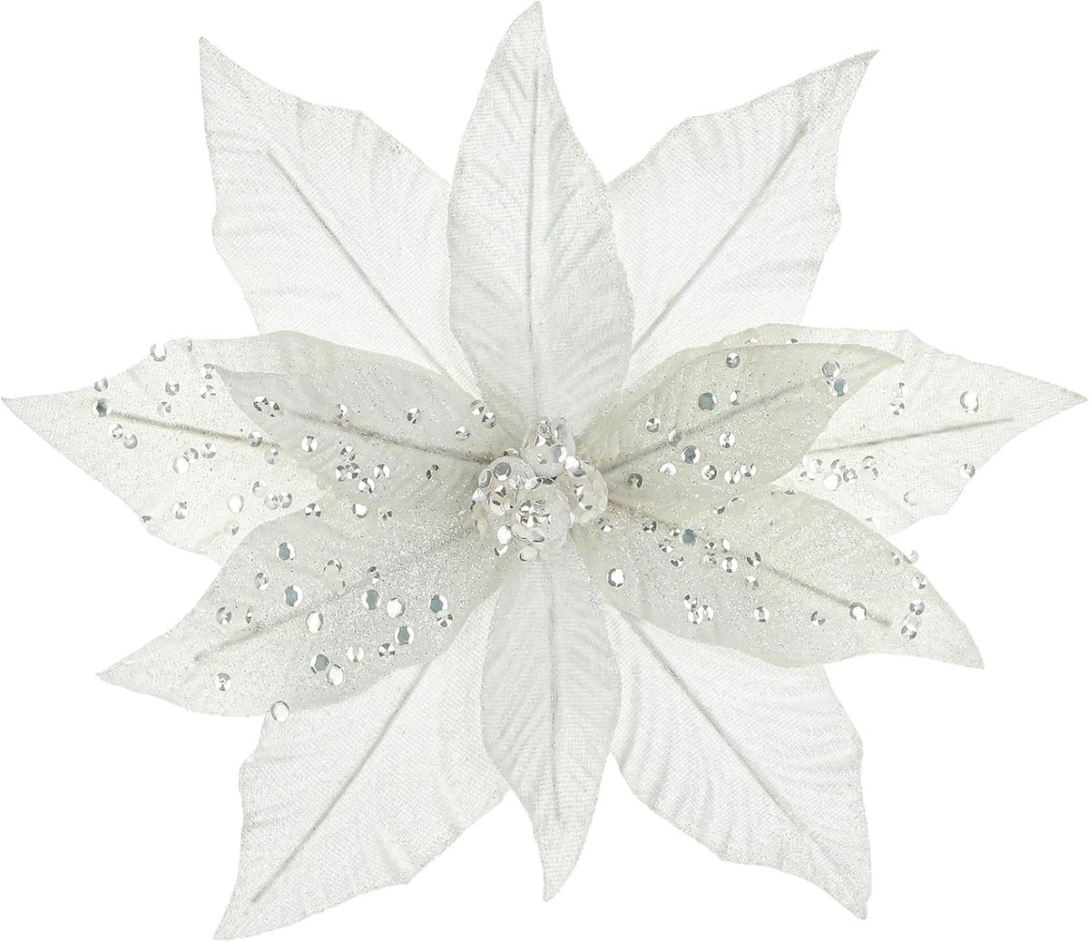Kunstbloemen set van 4 - diameter 30 cm - kerstster decoratie - ideaal voor kerstboomversiering - ShopVlot