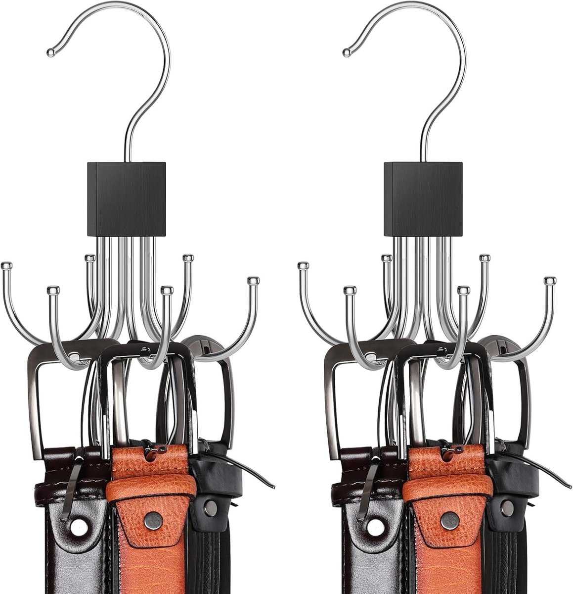 Krawattenhouder 2 Stuks - 360° Draaiende Metalen Hanger - Multifunctionele Organizer voor Sjaals en Tassen - ShopVlot