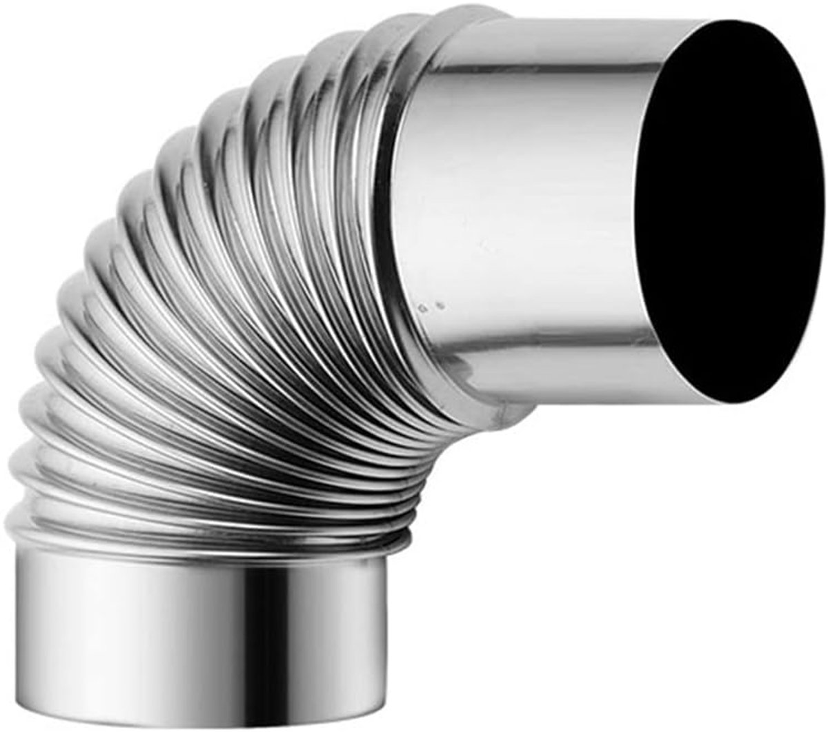 Roestvrijstalen 90 Graden Bocht Ø 80 mm - Chroom - Voor veilige gasafvoer - Ideaal voor kachels en warmwaterleidingen - ShopVlot