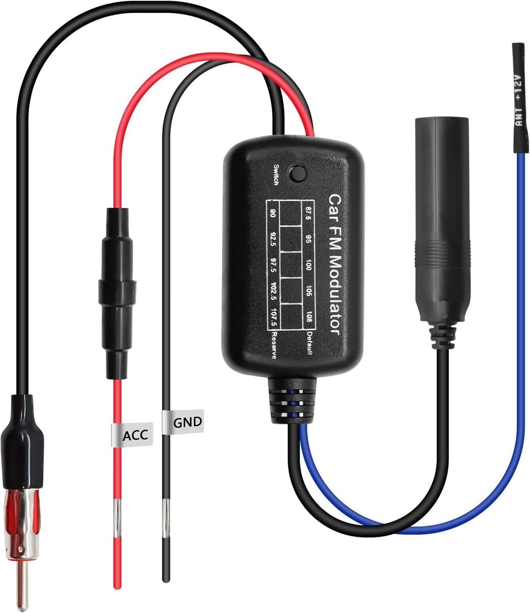Bluetooth Audio Modulator voor Auto, FM Radio Adapter, Verliesloze Muziekstreaming en CD Speler Verbinding