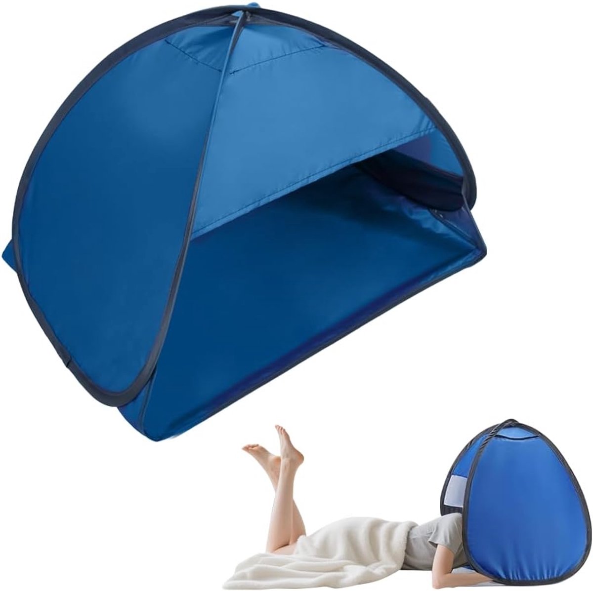 Mini-hoofdtent - pop-up strandschelp - hoofdsteun met telefoonhouder - perfect voor strand en camping - ShopVlot