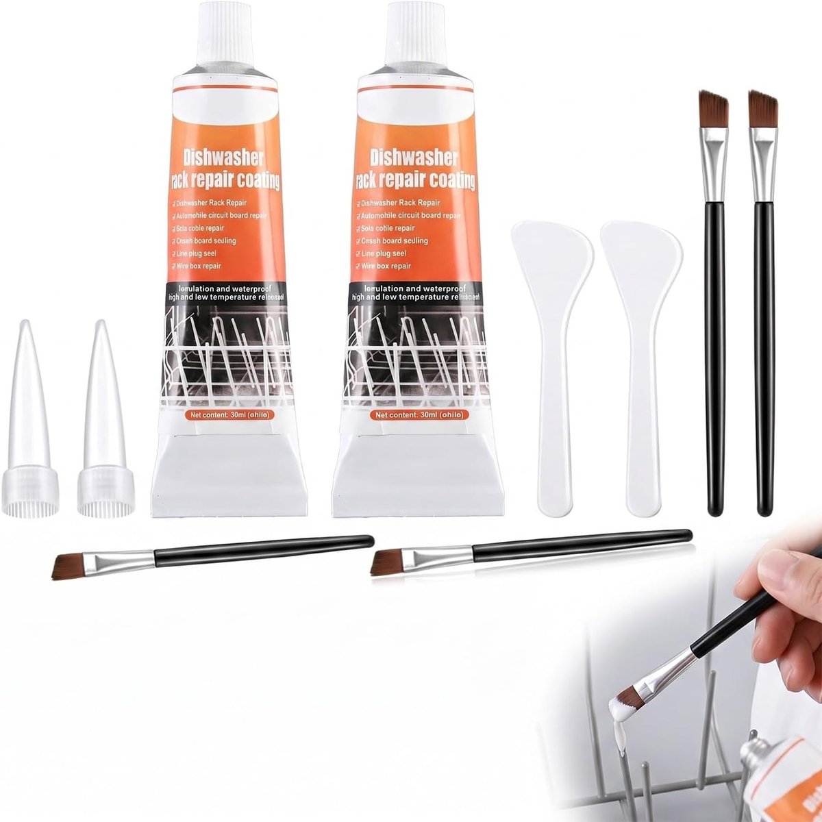 Reparatieset roest vaatwassermand - 2 x 30 ml - wit - effectieve roestbescherming - ShopVlot