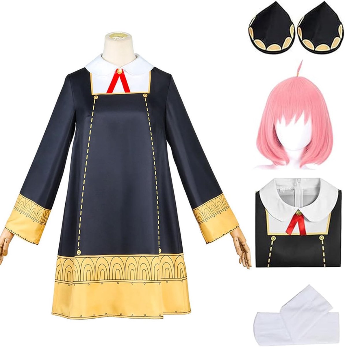 Anime Cosplay Kostuumoutfits met Pruik, Hoofddeksel en Sokken voor Halloween en Carnaval Feestjes