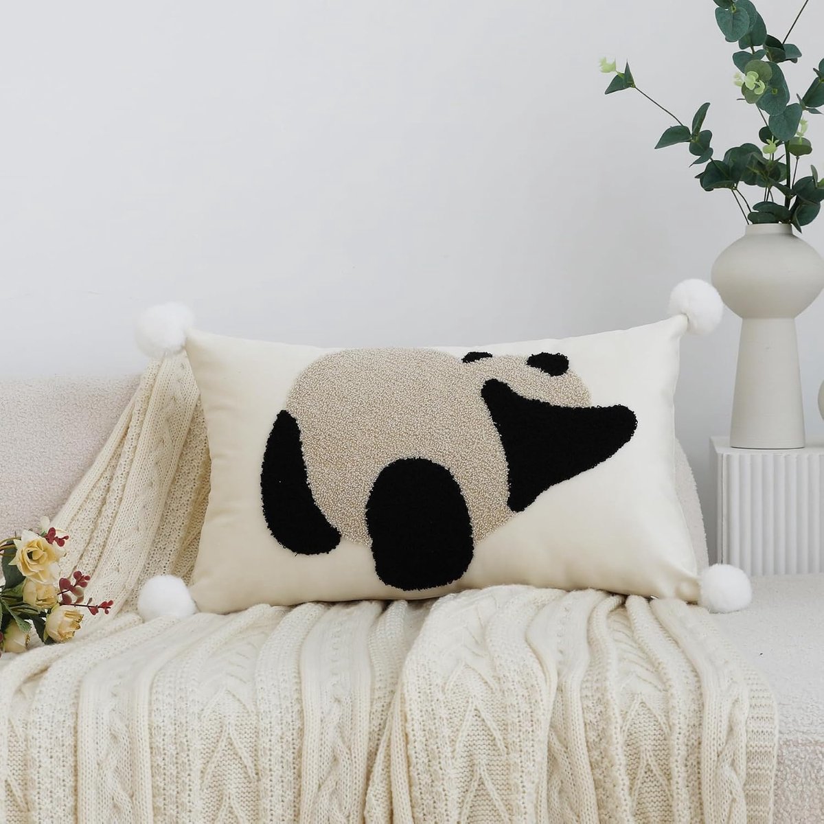 Decoratieve Kussenhoes 14x36 - Zwart Velvet - Minimalistisch Design - Perfect voor Sofa - ShopVlot