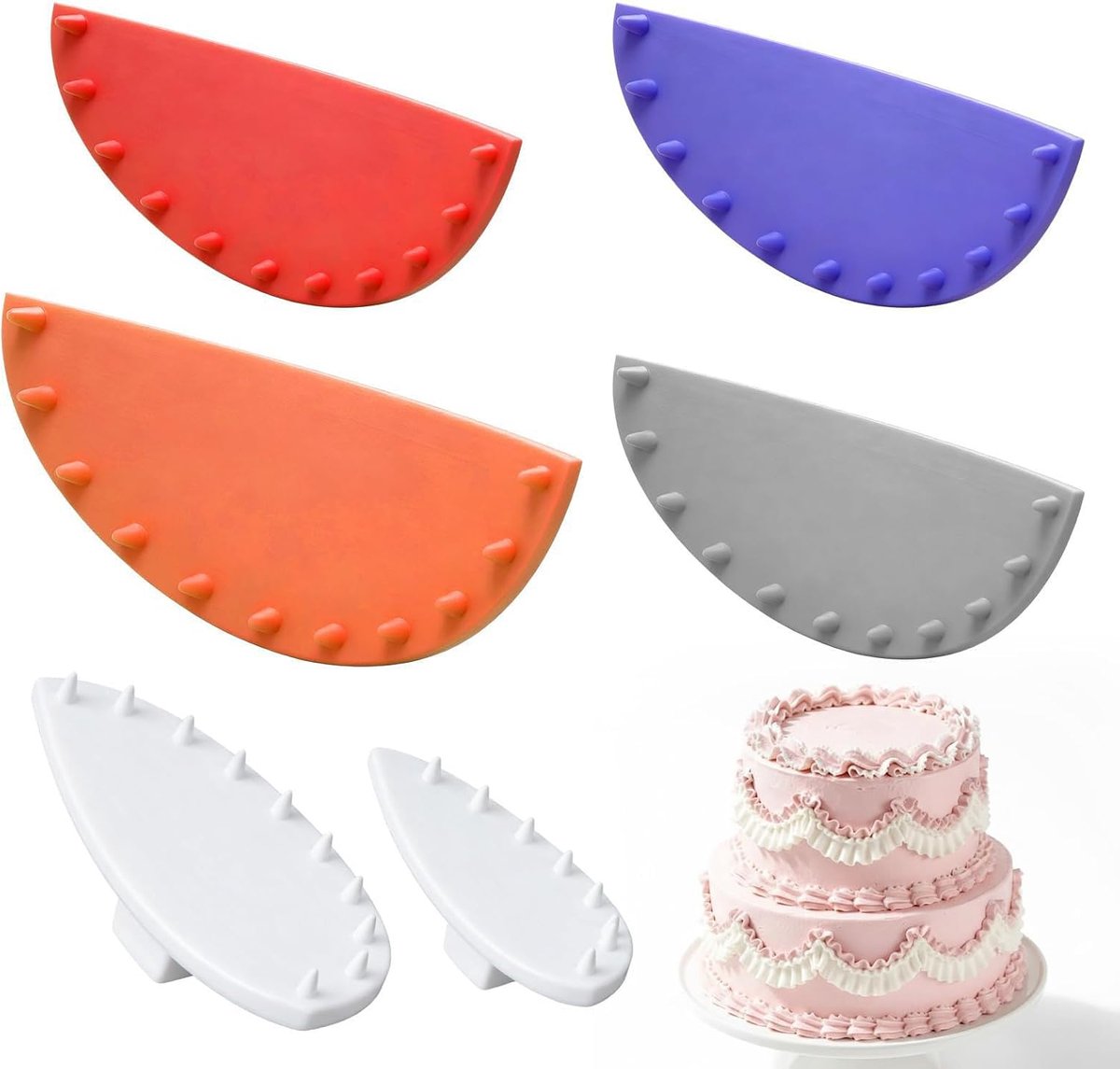 Cake spuitrand gereedschap set - 2 stuks - roestvrij staal - voor perfecte randen op taarten - ShopVlot