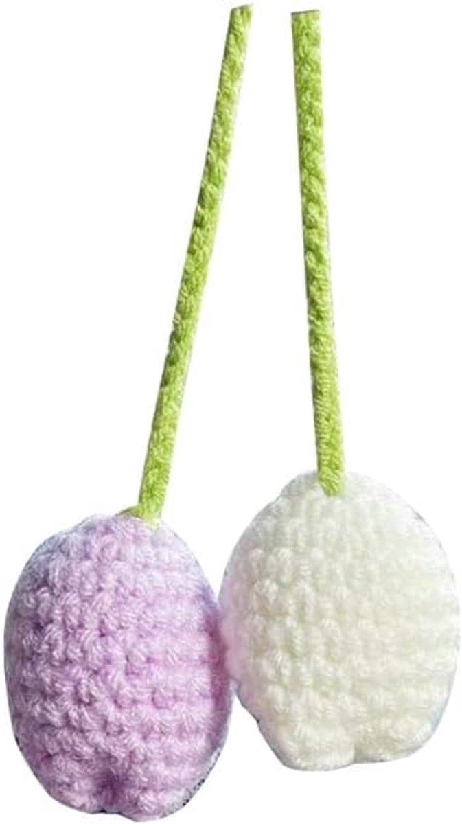 Auto hanger gehaakte bloemenhanger - tulpen en margriet - handgemaakt decor ornament - ShopVlot