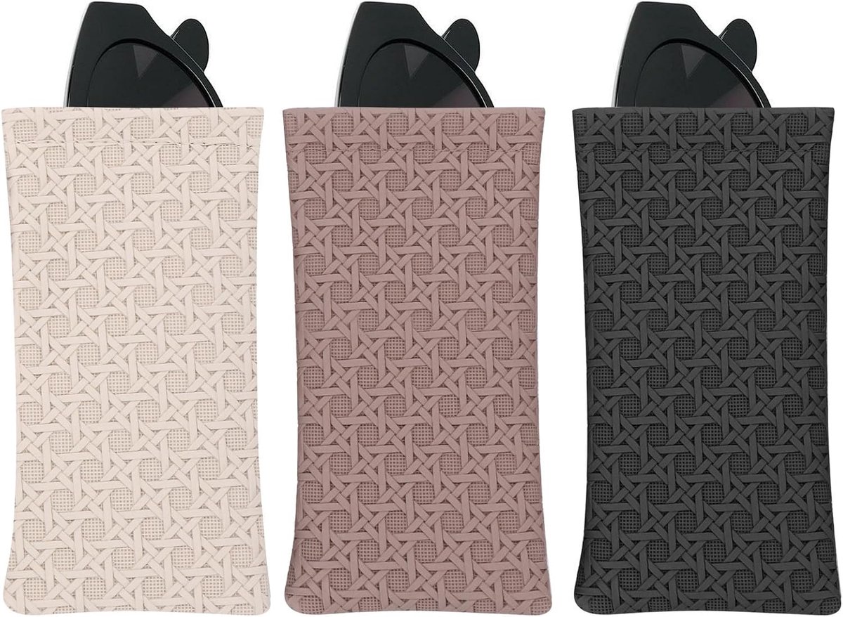 Brilcase Soft PU Leer - Voor Zonnebrillen en Correctiebrillen - Praktische Beschermcase voor Reizen - ShopVlot