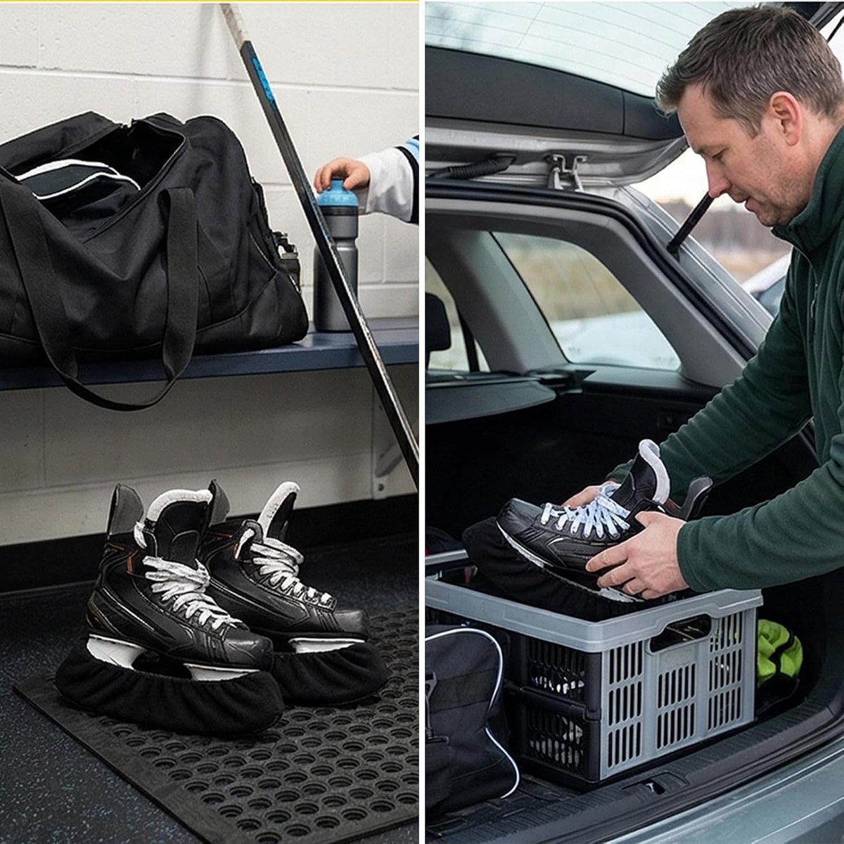 schaatsbladbescherming - microvezel - vochtabsorberend - verlengt levensduur schaatsen - ShopVlot