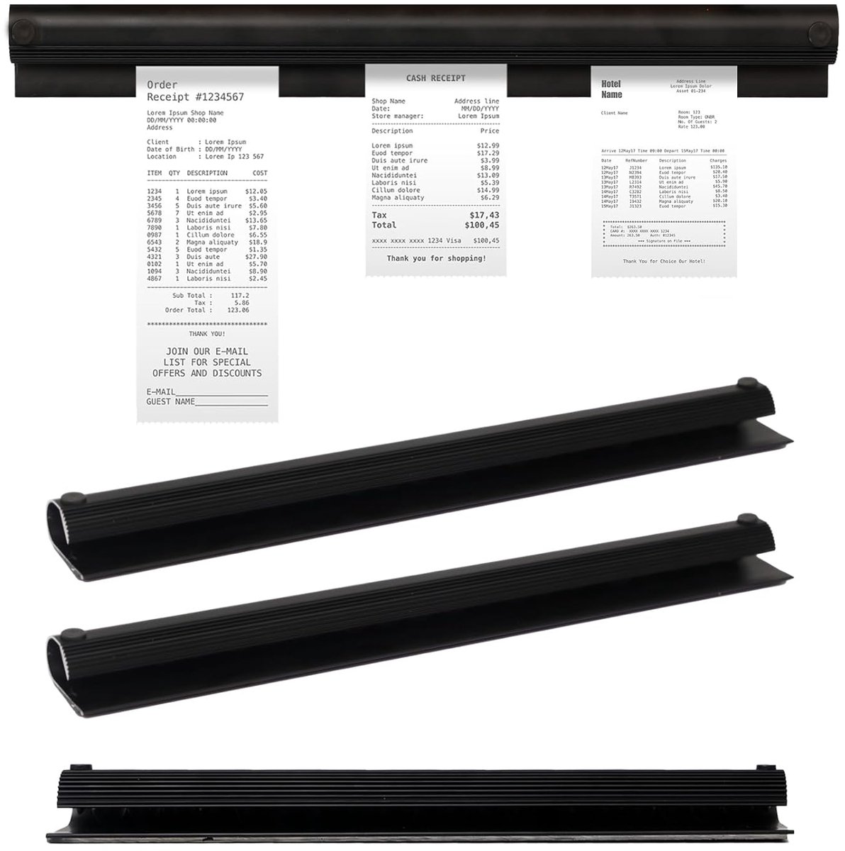 Bestellijst gastronomie 30 cm - aluminium zelfklevend - set van 3 - ideaal voor bar en kantoor - ShopVlot