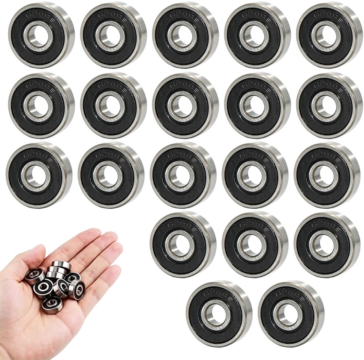 Set van 20 kogellagers 626RS 6 x 19 x 6 mm - koolstofstaal - dubbel afgedicht - ideaal voor machinebouw - ShopVlot