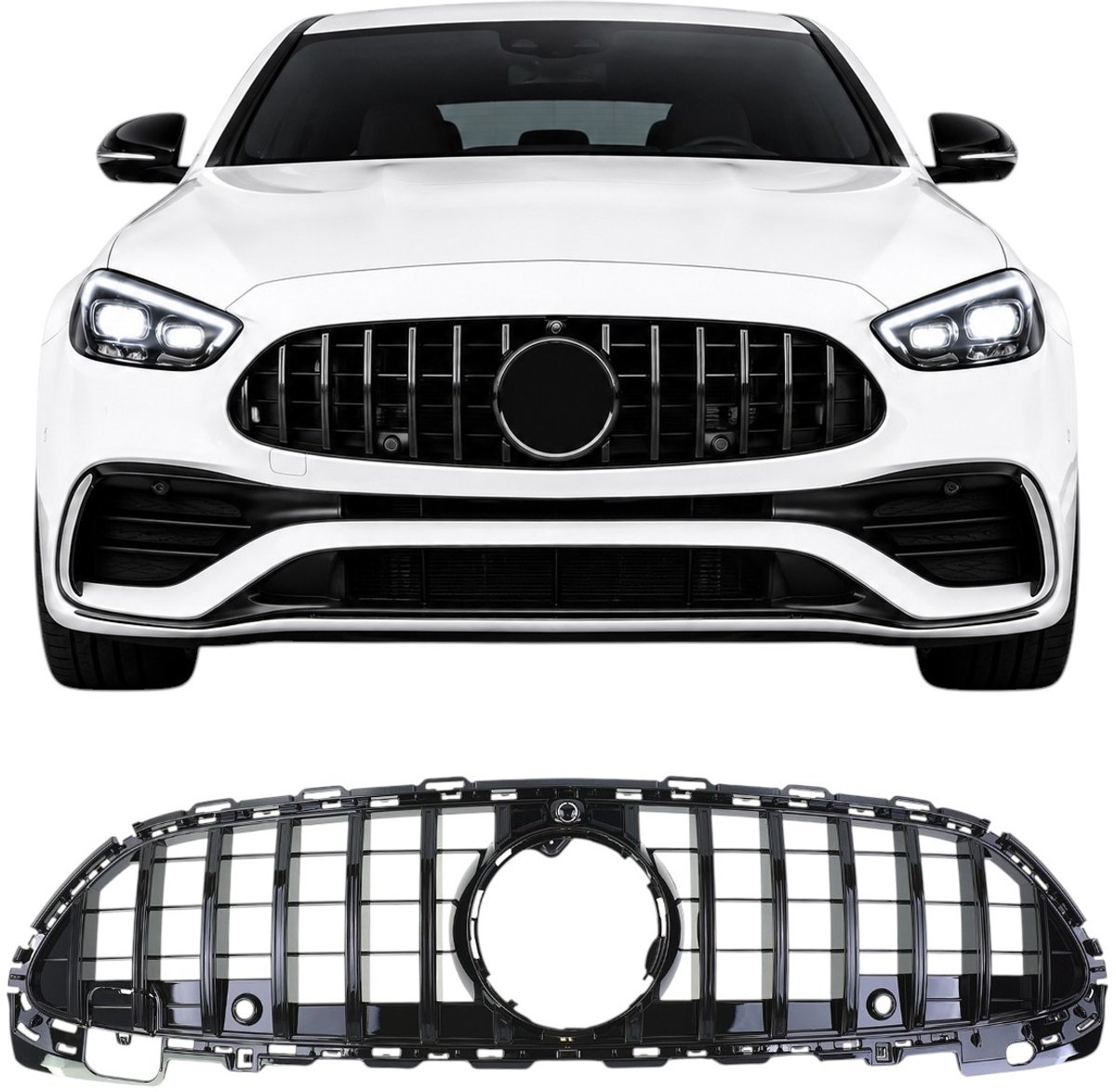 Panamericana Grill Geschikt voor Mercedes-Benz C-Klasse W206 Glans Zwart 2021-2026