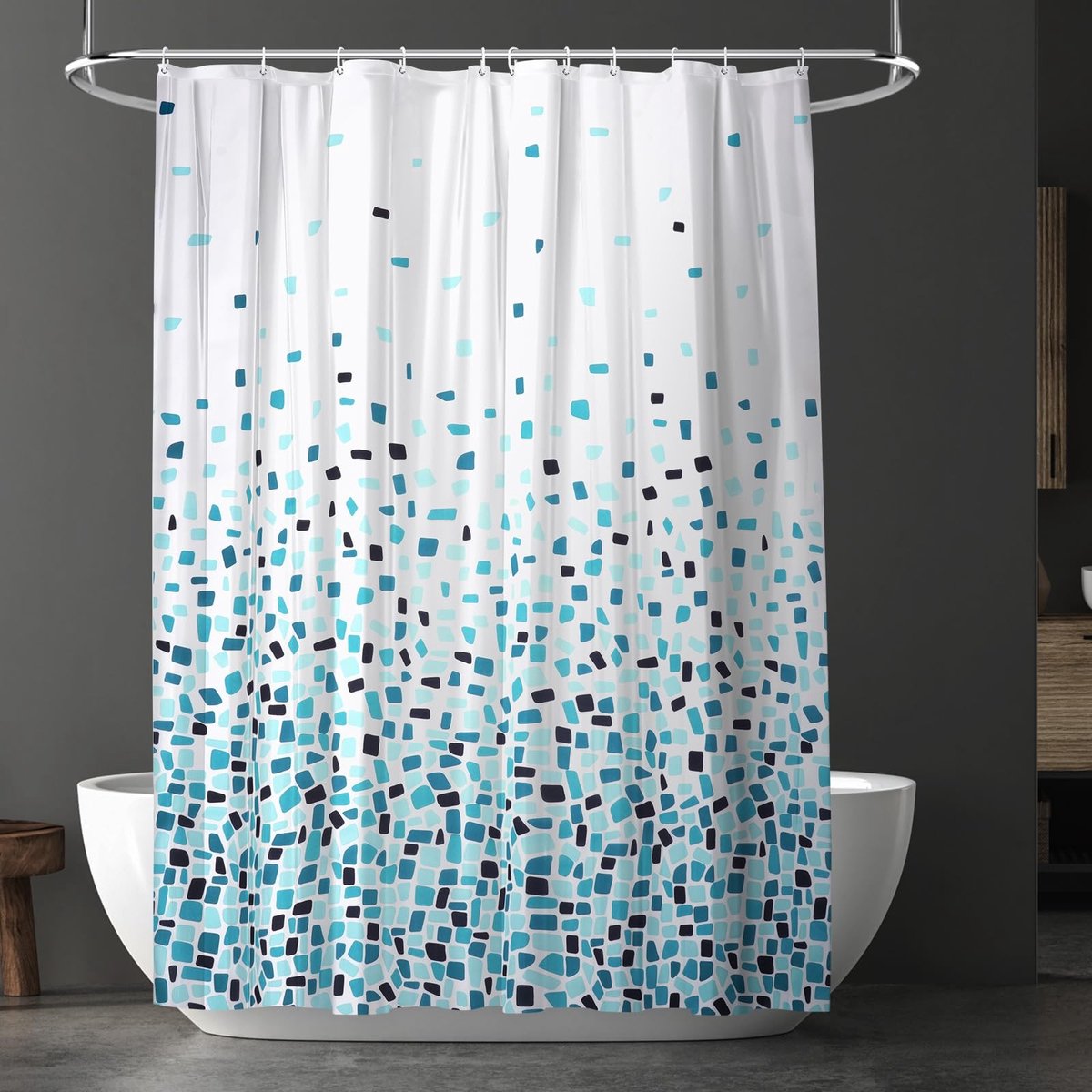 Dailygoods- Douchegordijn Waterdicht - Douchegordijn Anti-schimmel - Douchegordijn 180x200 - Douchegordijnringen 12-delig - Badkamergordijn - Hoogwaardig EVA-materiaal