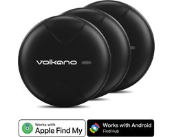 Volkano GPS Tracker - Werkt met Apple Find My & Android Find my Device - Bluetooth Tracker - Zwart - 3 Pack