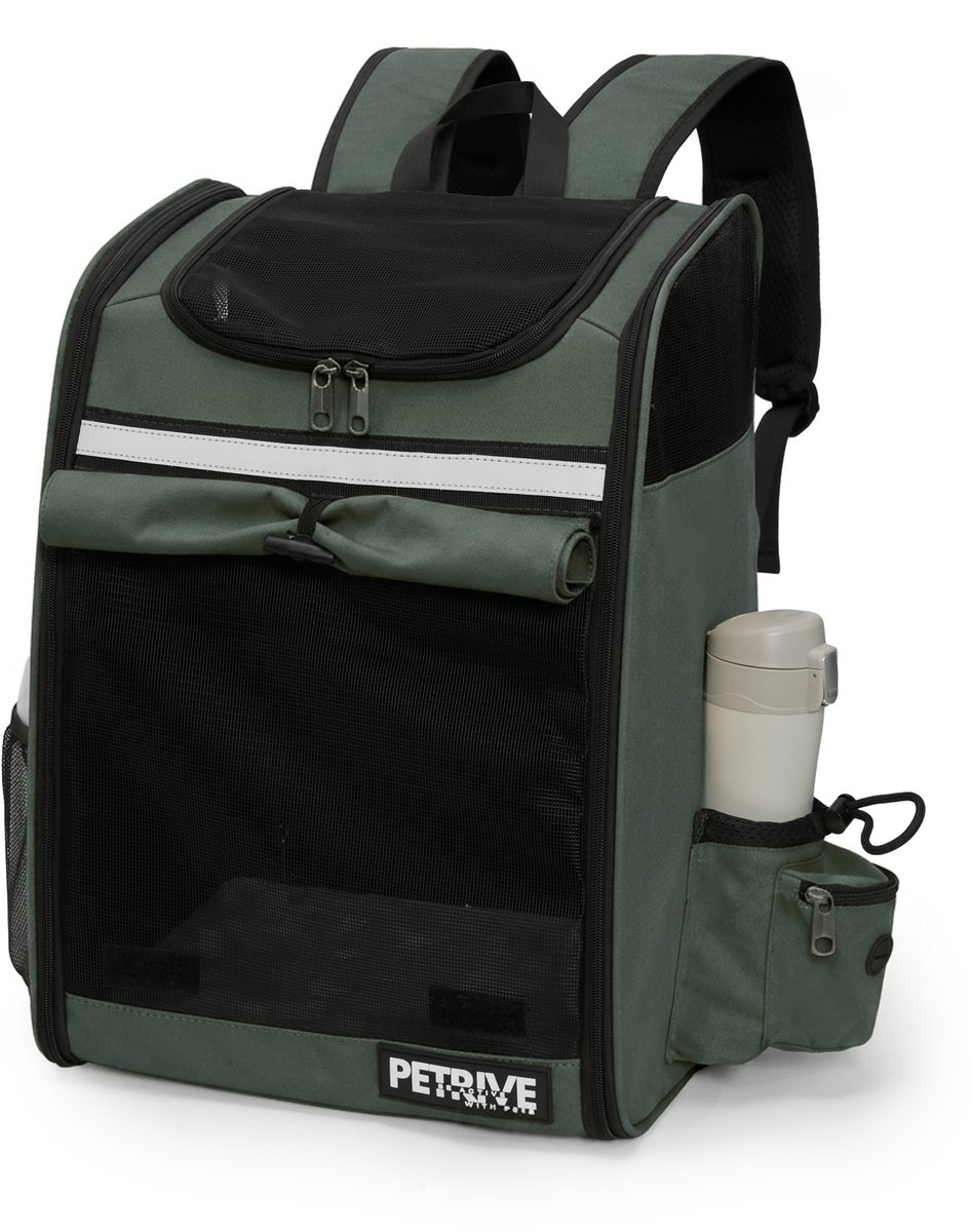 PETRIVE MAXICARRY XL Rugdrager voor Hond en Kat – Uitbreidbare Transporttas met Ventilatie – Tot 12 kg – Groen