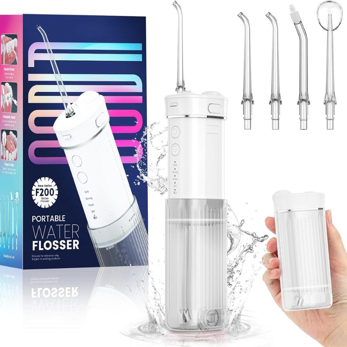 Mini Waterflosser - Monddouche - Flos - Flosser - Waterflosser draadloos - Tanden & Beugels reinigen