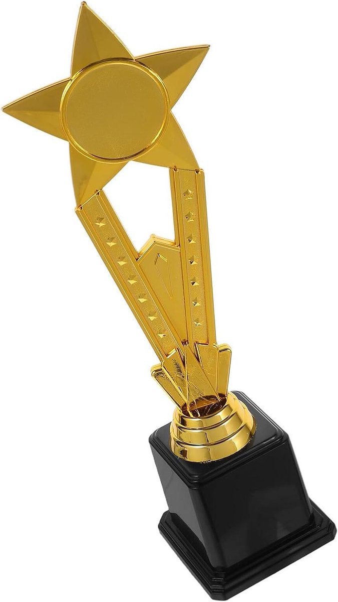 Sport Trofee Kinderen - Wisselbeker Prijs - Wedstrijden Vieren - Lichtgewicht Plastic - 30 cm - Goud