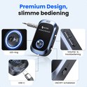 Premium Siltcon ontvanger: blauw met lichtgevende ring, volumeknoppen, aan/uit-schakelaar, USB-C poort.