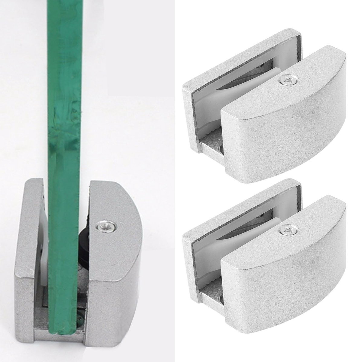 Dailygoods- Douchedeur Onderrail Verstelbaar - 2 Stuks - Roestvrij Staal - Geschikt voor 5-14 mm Dik Glas - Inclusief Schroeven - Duurzaam - Glazen Deur