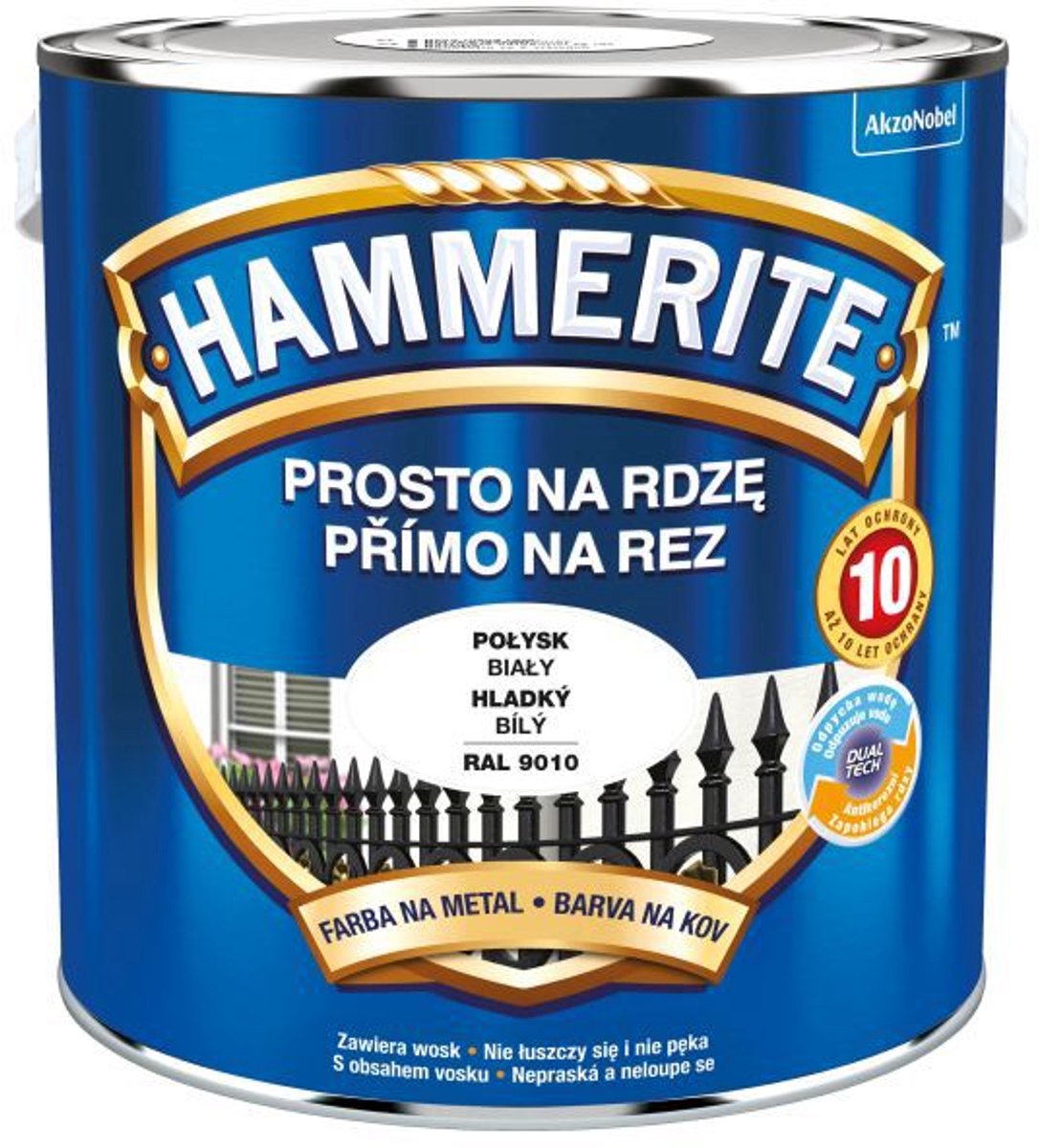 Hammerite Direct roest glad 2,5 l, Wit