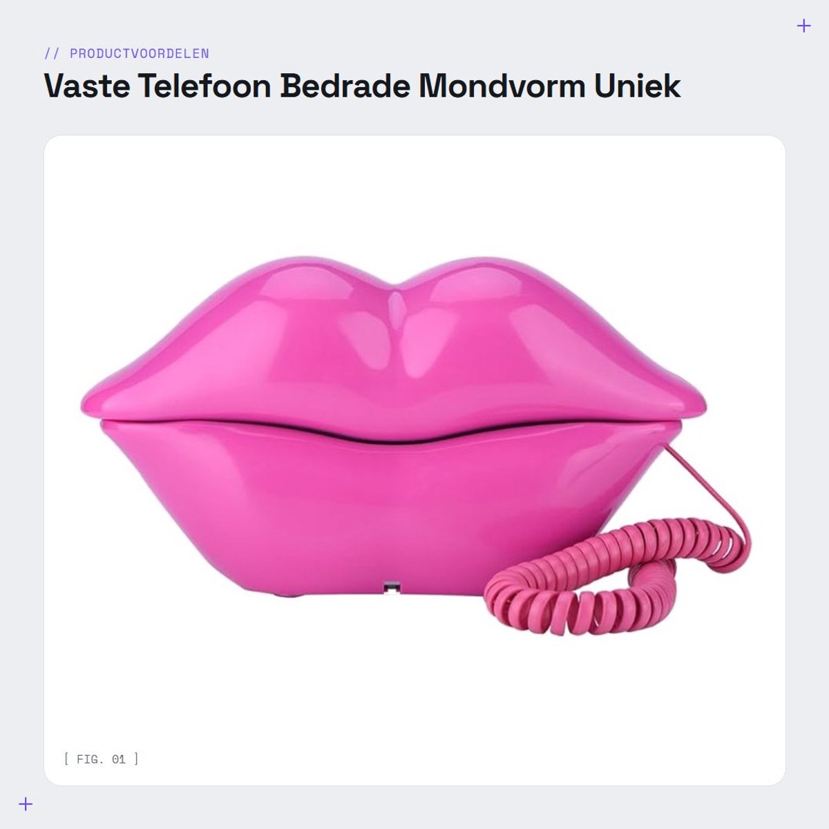 Dailygoods- Telefoon Bedrade Uniek Mondvorm - Telefoonhouder - Kunstdecoratie - Cadeau - Dagelijks Gebruik - Levendig Uiterlijk - Decoratieve Telefoon